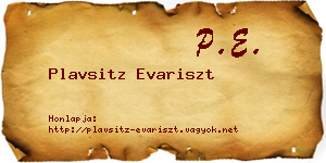 Plavsitz Evariszt névjegykártya